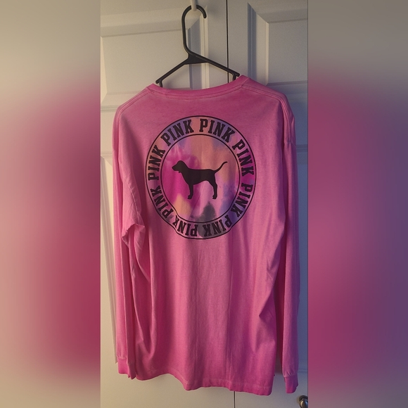 VS PINK Vintage 2017 HTF Bright Pink Campus T-Shirt - Size Large NWOT - Picture 6 of 8